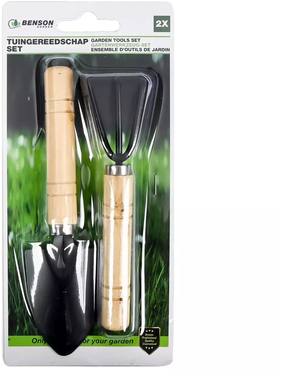 Benson Mini tuingereedschap set - 2-delig - houten handvat - compact formaat van Benson — afbeelding 5