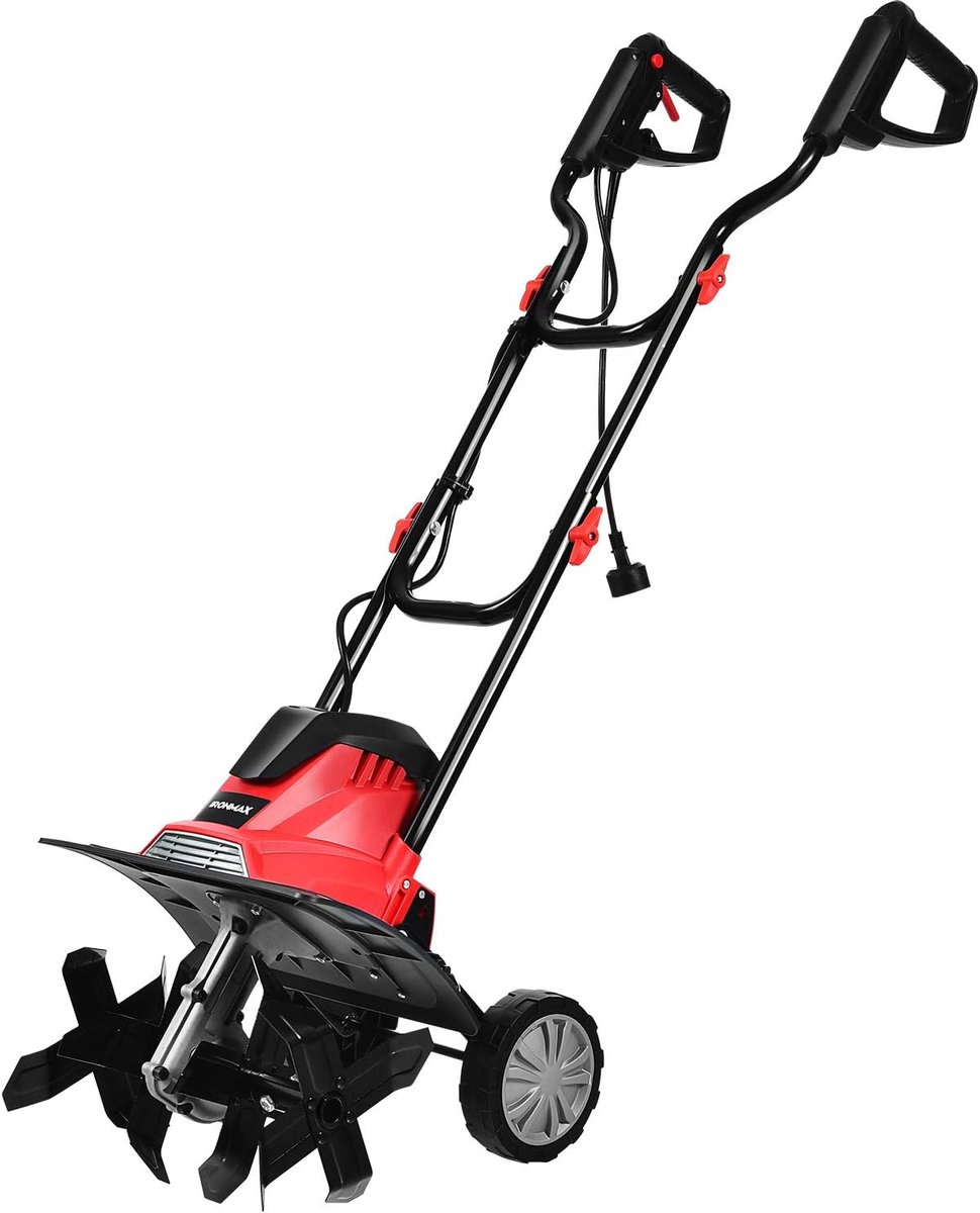 COSTWAY Elektrische vloerhak, motorhak, elektrisch, vloerfrees, tuinfrees, tuinfrees, tuinfrees, 4 hakmessen, 1200 W, 22 cm werkdiepte, 35 cm werkbreedte, 365 omw/m, met veiligheidsschakelaar, rood
