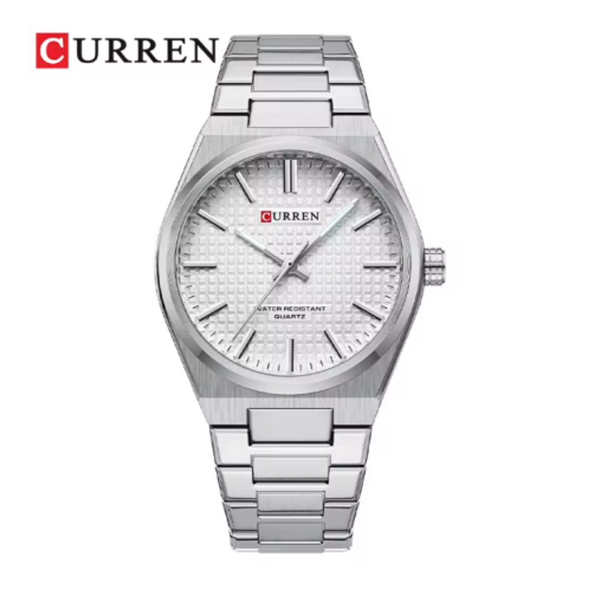 Curren - Luxe Herenhorloge - Quartz - Witte Wijzerplaat - Zilveren Band - 42mm - 8439