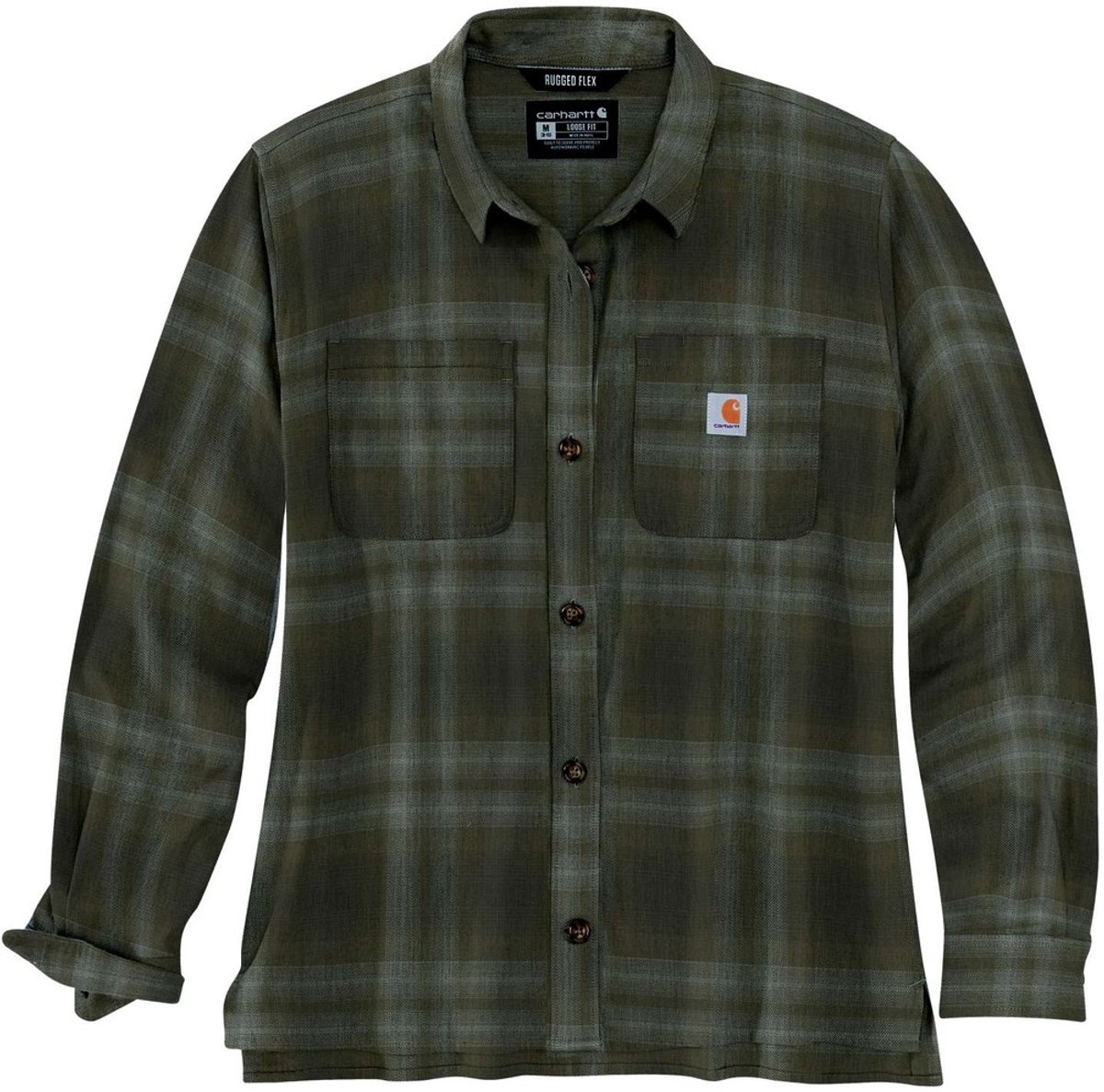 Carhartt Damen Hemd Midweight Flannel L/S Plaid Shirt Basil-XS Groen