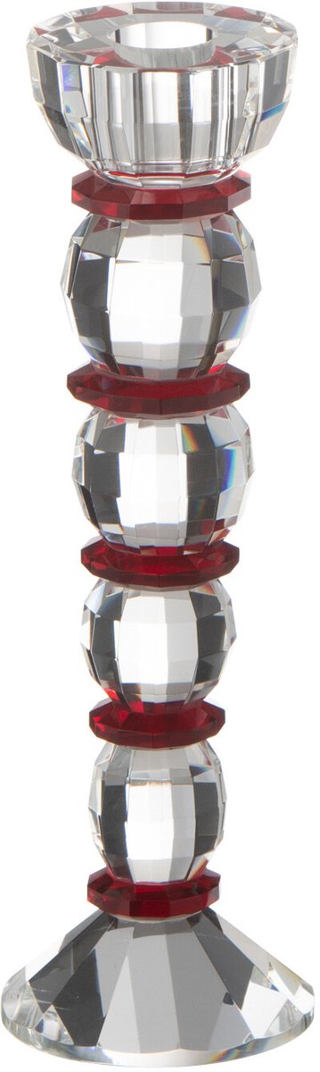 J-Line kandelaar Annie - kristal - rood/transparant - large