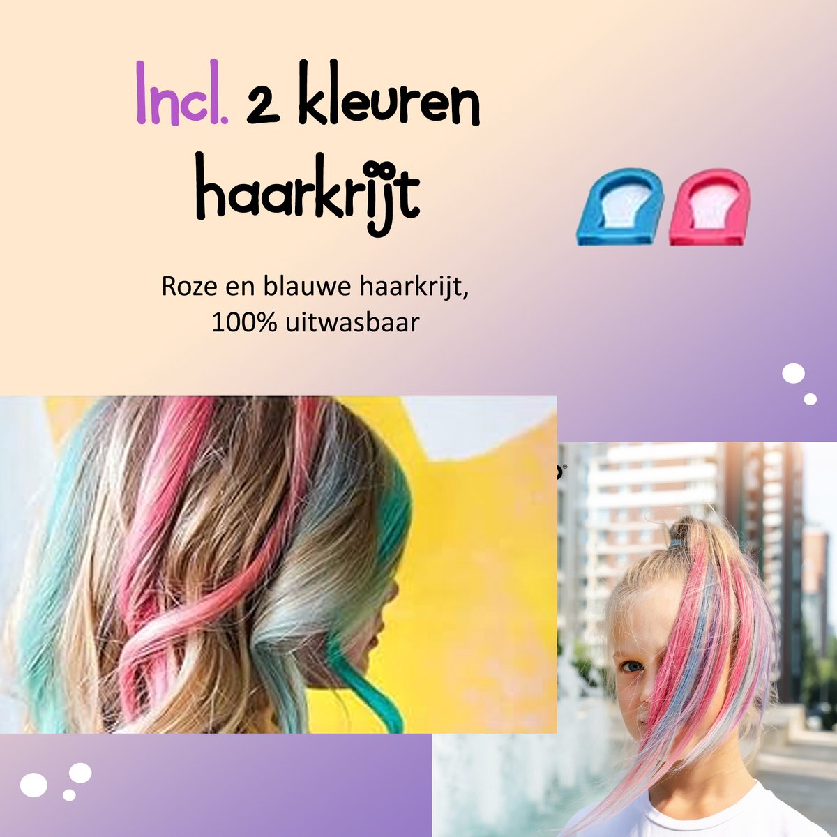CREACOL Schminkset - 16 Kleuren Grimas Schmink Kinderen - Grime Schmink - Met Bio Gliters & Haarkrijt — afbeelding 2
