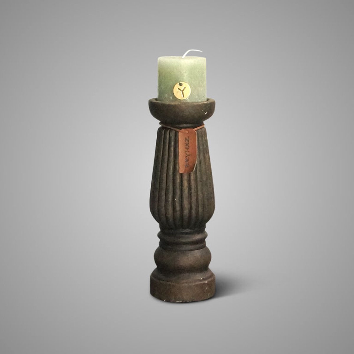 Brynxz - Kandelaar - Candleholder - Luxury Relief - Majestic Brown - D.10 H.28