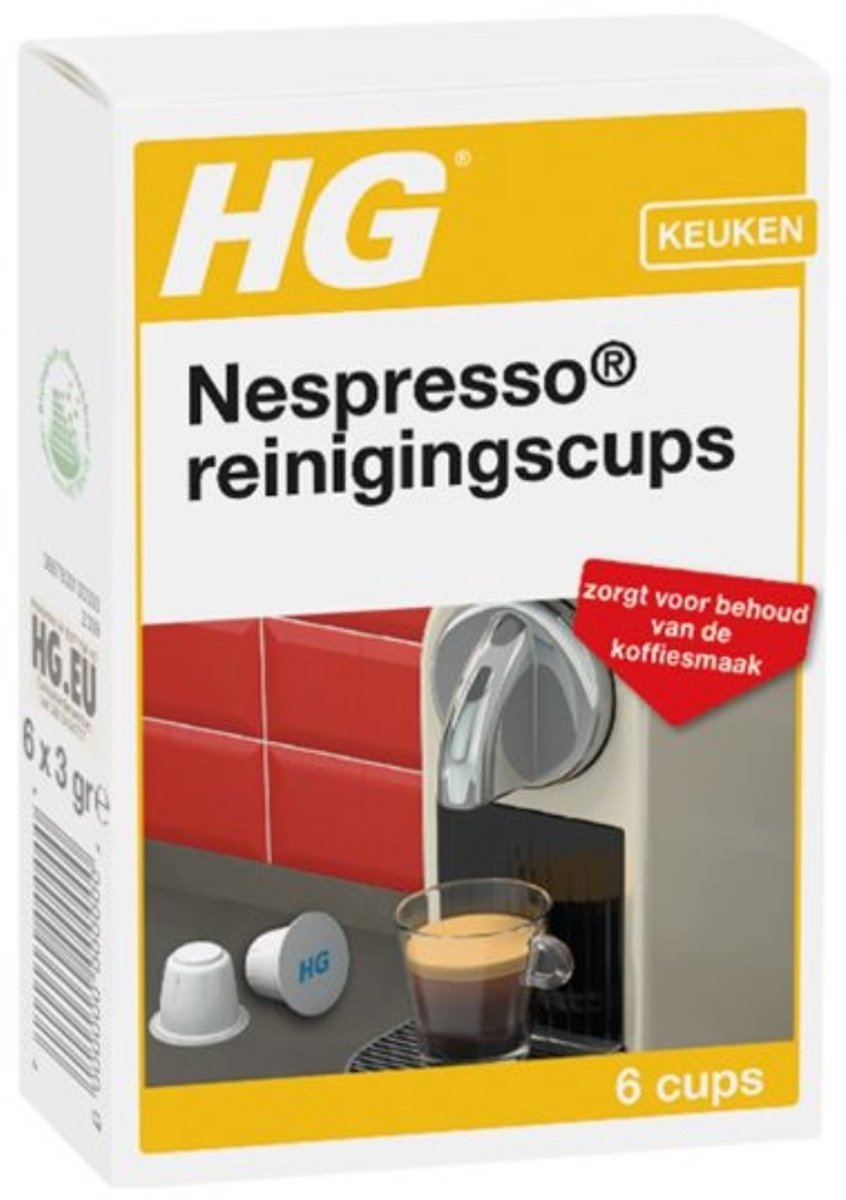 HG Nespresso® reinigingscups - 6 cups - voor een langere levensduur van de machine