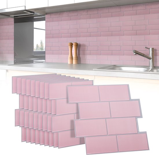 Okerkleurige langwerpige tegels - 6,5cm x 33,2cm - bijzondere vorm, JS73