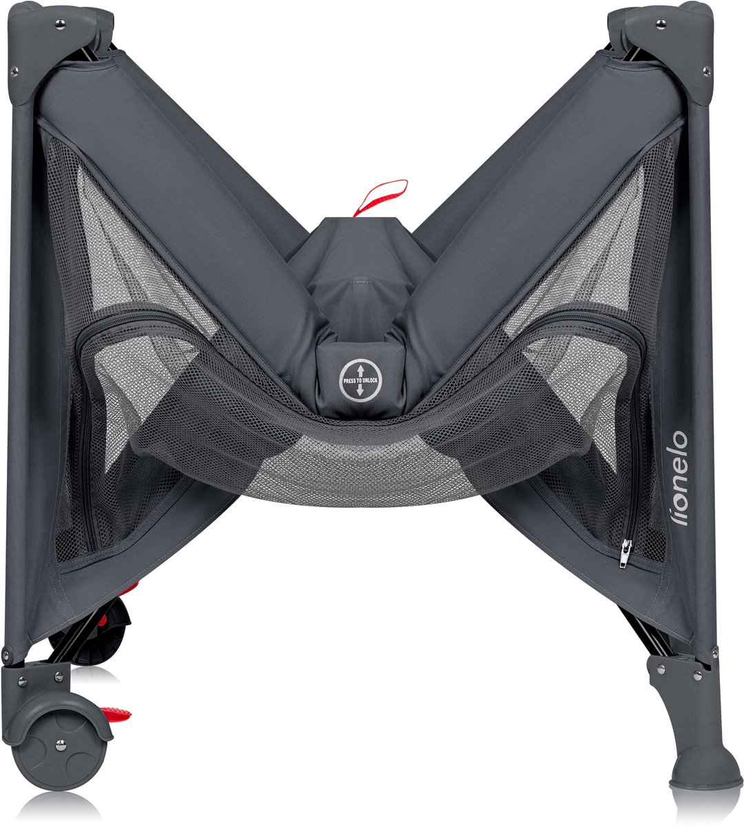 Lionelo Laura Campingbedje 2in1 – Reisbedje & Babybedje – 0-36 Maanden – 2 Matrasniveaus – Compact & Lichtgewicht – Schuimmatras – 2 Wielen met Rem – Mesh Zijpanelen – Zij-ingang – Opbergvak – Inclusief Draagtas – foto 2