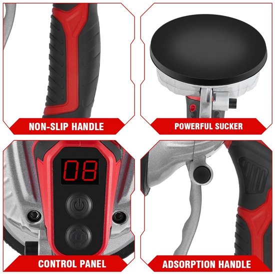 Porte-carreaux électrique 200 kg – Puissance 3 500 W – 2 batteries – 8 vitesses – Vibrations 72 000 tr/min – Poignée ergonomique – Longue durée de vie de la batterie – Rapide et précis – Pose de carrelage sans effort