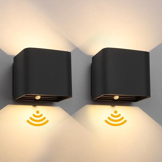 VOMI Wandlamp op batterijen, oplaadbare wandlamp met bewegingsmelder