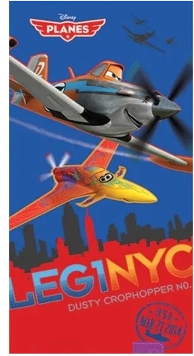 Disney - Planes- Strandlaken - Badlaken - Handdoek - 70x140Cm - Katoen.