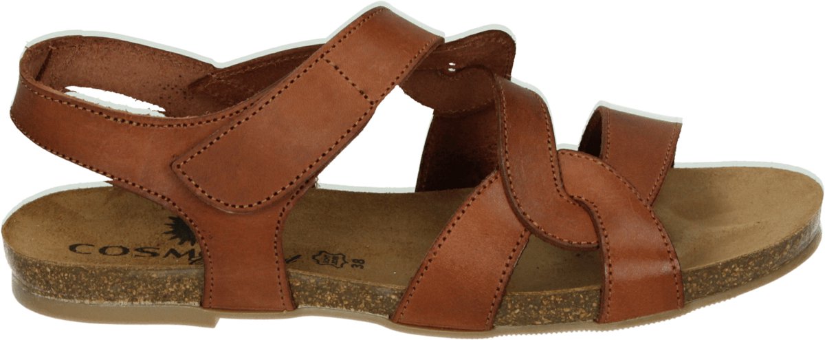 Cosmos 6106814 - Platte sandalenDames Sandalen - Kleur: Cognac - Maat: 41
