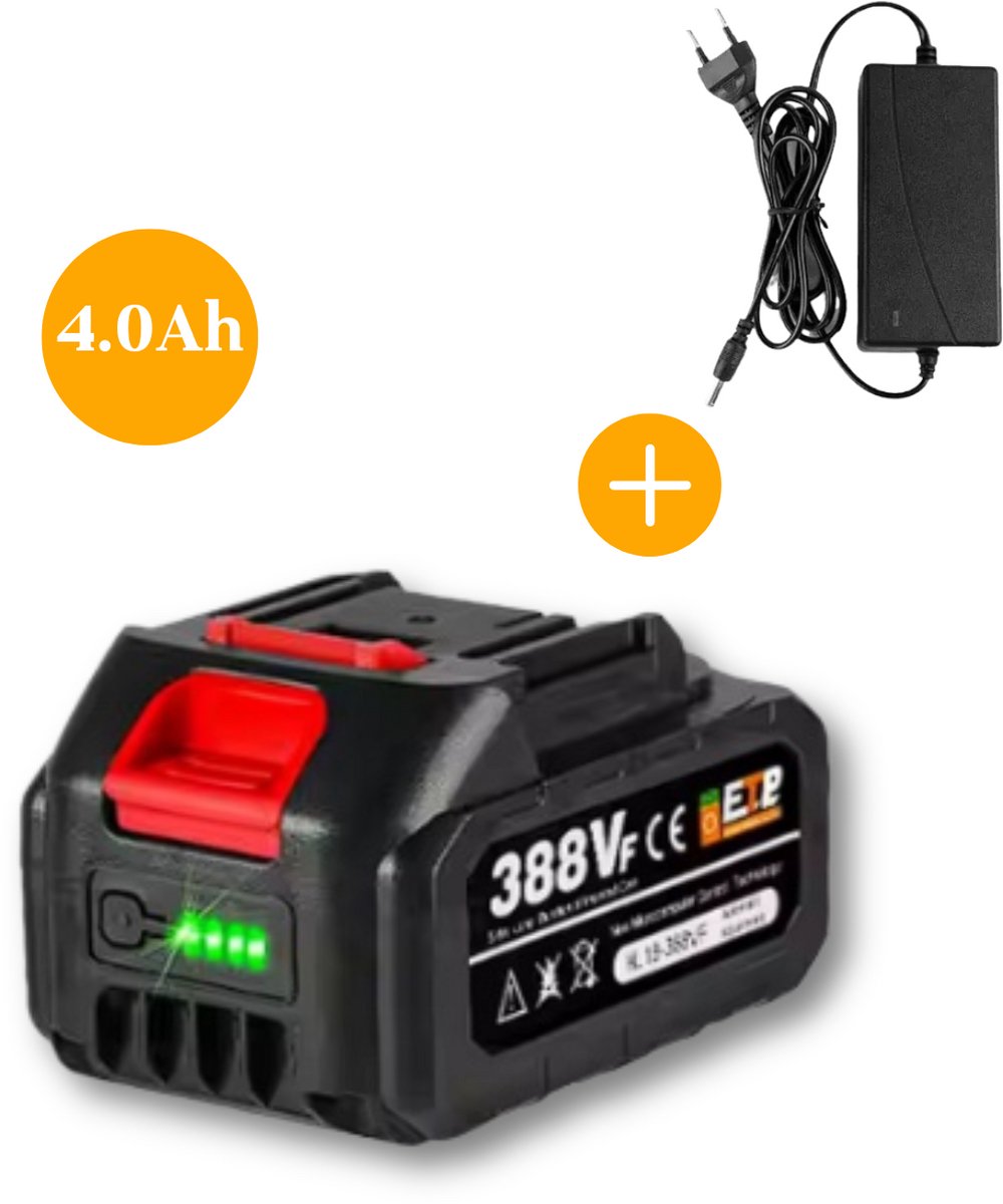 Instava Accu 18v incl. lader - 4.0Ah - Geschikt voor alle Instava accu tools - Li-Ion - LED display