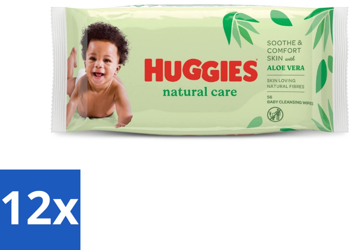 Huggies - Billendoekjes - Huidvriendelijk - Met Aloë Vera - 56 Babydoekjes - Voordeelverpakking - 12 stuks