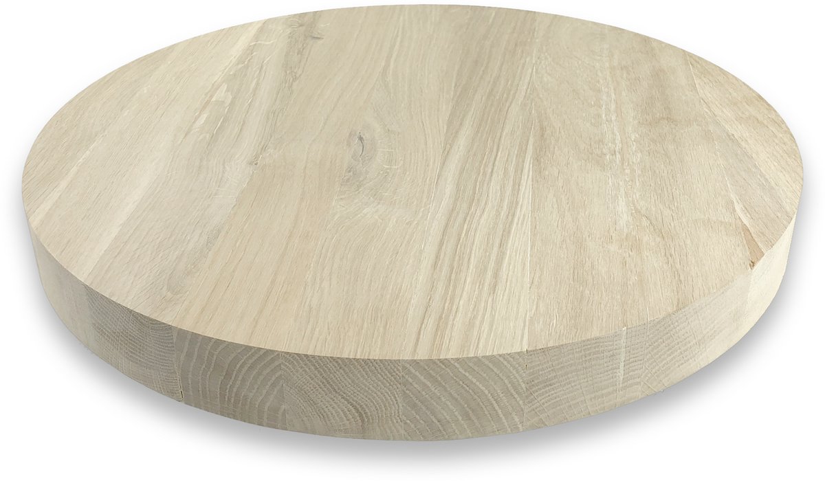salontafelhout.nl Rond massief eiken tafelblad 70 cm - Tafelblad - Tafelbladen - Tafelblad rond - Houten tafelblad - Tafelblad hout - Tafelblad eiken Onbehandeld eiken | Naturel