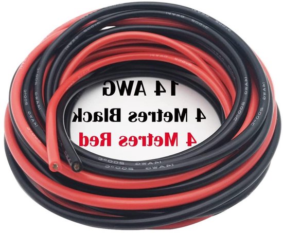 24 AWG 10 m zwart rood, 24 AWG siliconendraad voor hoge