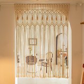 Handgeweven Macramé Deurgordijn, Katoenen Wanddecoratie Boho Decoratie Boho Huwelijksachtergrond 90x180cm~p136480697