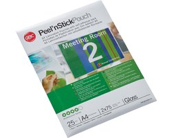 GBC Peel'nStick Zelfklevende Lamineerhoezen - voor A4 Formaat - 2 x 75 Micron - 150 Micron - 25 Stuks
