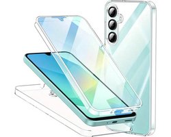 360° Graden Voor en Achter Bescherming Hoesje - Geschikt voor Samsung Galaxy S25 Ultra - Dun en Licht - Transparant