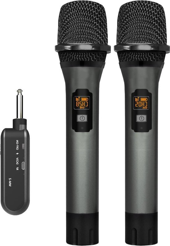 Dubbele draadloze microfoons met ontvanger huren - UHF set voor spraak