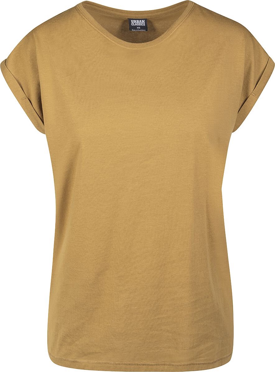 Urban Classics Extended Shoulder Tee Dames T-shirt zand 5XL Geel