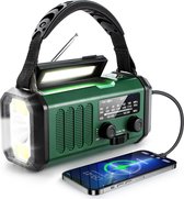 Bol.com Noodradio - Solar Powerbank - Opwindbaar - 10.000 mAh - Noodalarm - Draagbare Radio op accu - Zaklamp - Survival Noodpak... aanbieding