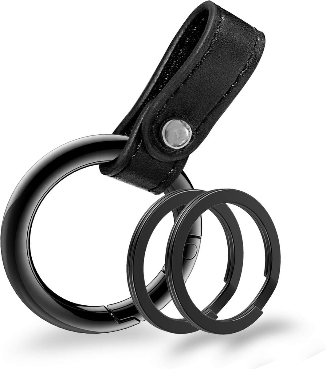Luxe Leren & Metaal Sleutelhanger voor Volwassenen - Auto Sleutelhouder - Keychain met Karabijnhaak, Musketonhaak en Sleutelringen - Autosleutel voor Vrouwen, Mannen, Dames - Karabijnsluiting Sleutel hanger - Auto Accessoires -In Cadeau/Geschenk Doos