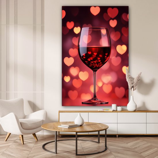 Tableau sur toile 120x180 cm - Décoration murale Rouge - Vin - Hartjes - Décoration murale murale salon - Décoration chambre - Accessoires chambre - Peintures sur toile