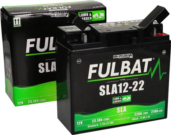 Fulbat SLA12-22 Accu 12V 22Ah – SLA Accu | Onderhoudsvrij voor o.a. zitmaaiers