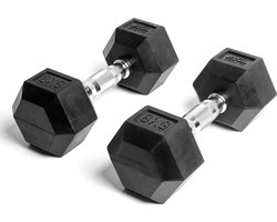 AJ-Sports Hex Dumbells 8kg - 2 x 8 kg Dumbell - Gewichten - Dumbells set - Gewichten set - Halterset - Fitness gewichten - Krachttraining - Fitness