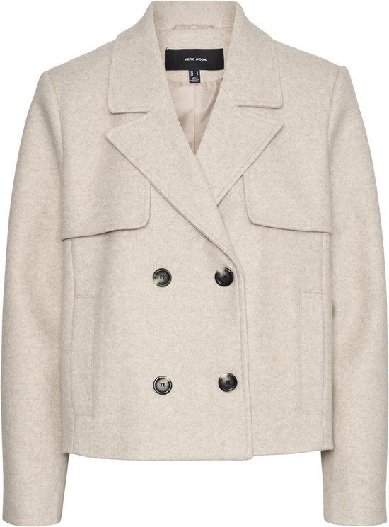 VERO MODA VMFORTUNESHEILA SHORT JACKET GA BOO Dames Jas - Oatmeal Melange