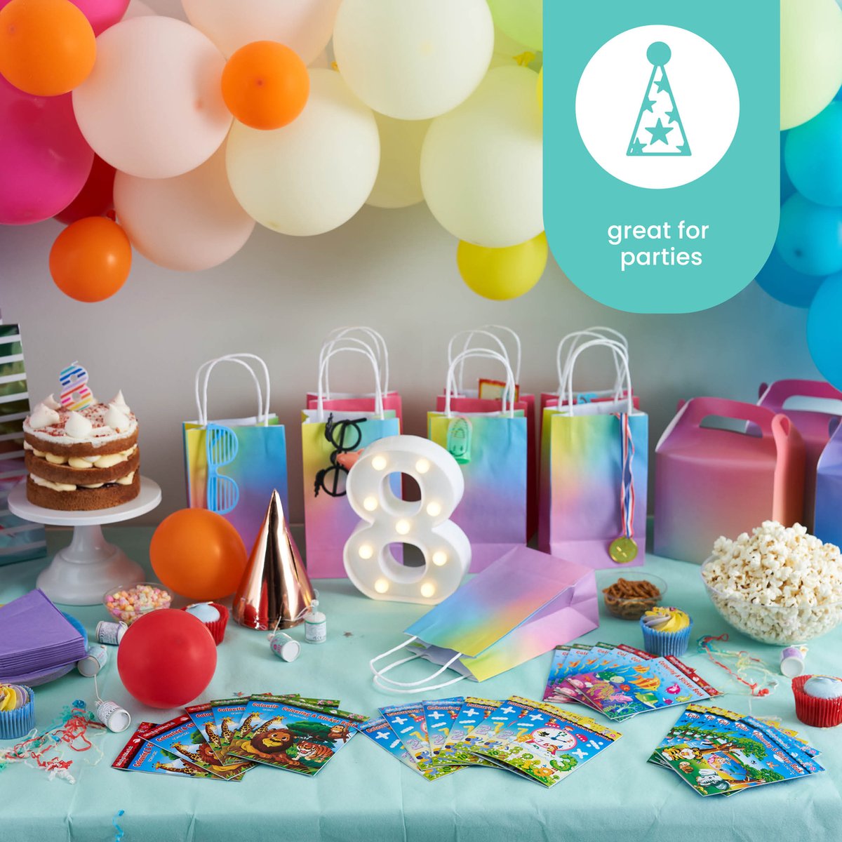 The Twiddlers – 24 Mini Kleurboeken & Stickers – Knutselen – Voor Kinderverjaardag, Bruiloften & Gastengeschenken — afbeelding 6