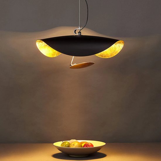 Vintage hanglamp met eendblauwe glazen kap • Verlichting Trends
