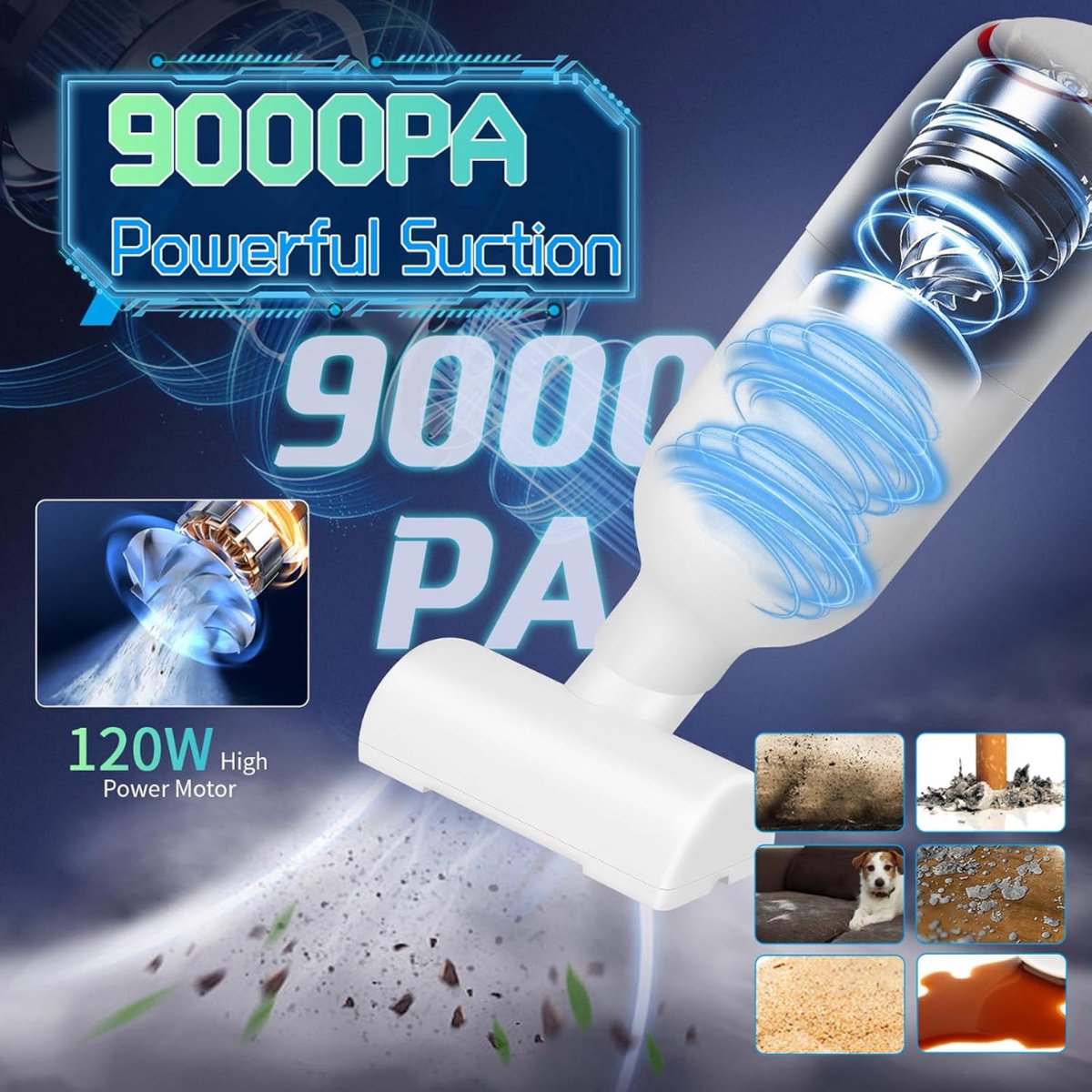 Handstofzuiger Draagbare Draadloze Kruimeldief met 3 - afbeelding 2