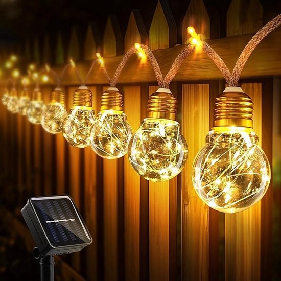 UQTE Lichtslingers Voor Buiten Solar Fairy String Lights 10 0ft 340 LED Buiten Koperen Lights Waterdicht 8 Verlichtingsmodi Nachtlicht For Tuinfeest In De Achtertuin Slimme Dimfunctie