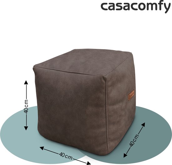 Casacomfy ModiBox – Pouf Carré – Infusion à Froid – Repose-pieds – Aspect Cuir