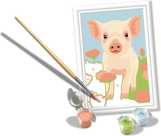 Ravensburger - CreArt Cute Piglet - Schilderen op Nummer voor kinderen