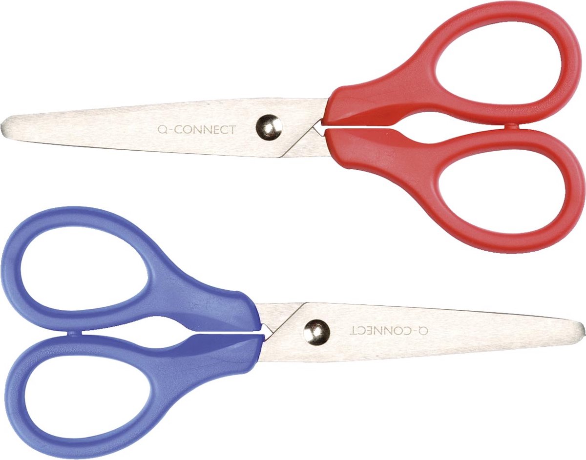 Q-CONNECT schaar, 13 cm, symmetrische ogen, op blister, Doos van 20 stuks