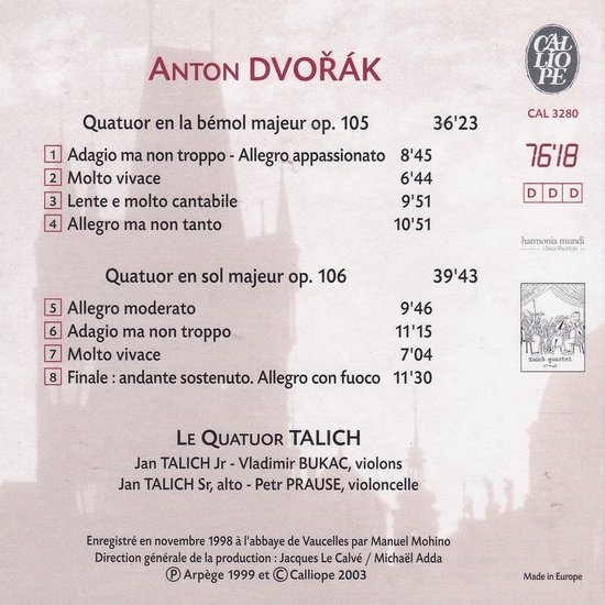 Dvorak: 4 Quatours; 2 Quintettes