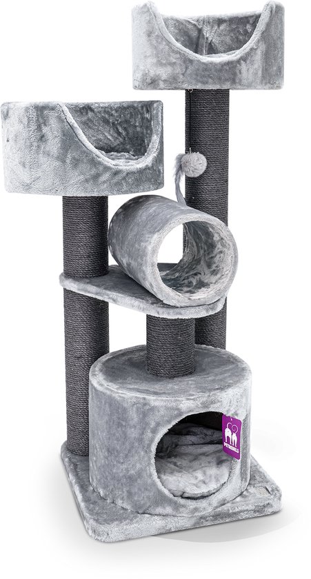 Petrebels Victoria 125 krabpaal - Grijs - 48,5 x 48,5 x 125 cm - stabiel