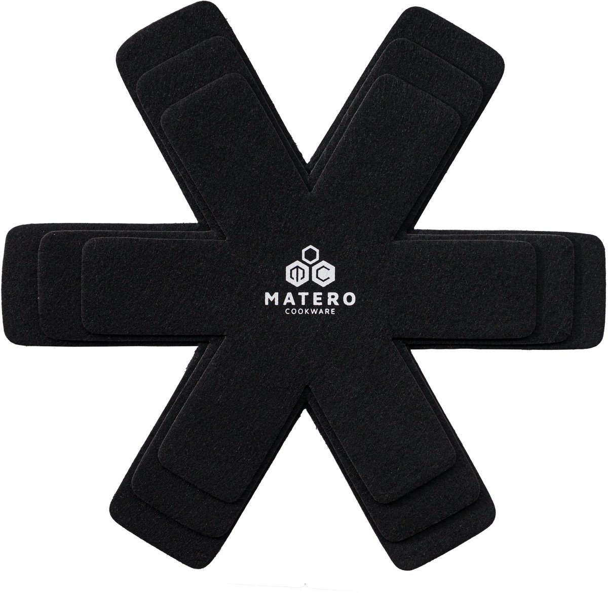 Matero pannenbeschermers - Pannenbeschermer set - Pan protectors - Beschermingsmatten - 30, 35 & 40 cm - anti kras - Zwart
