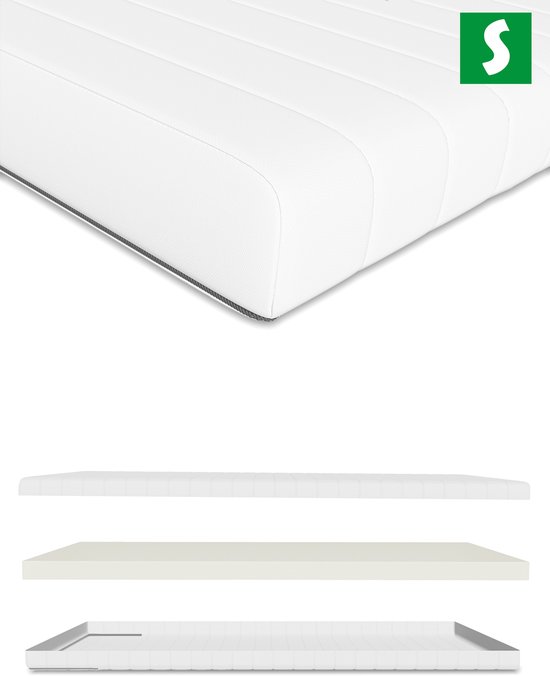 Koudschuim Matras 100x200 cm - Comfortschuim - Wit - Koudschuim Matrassen - Zacht