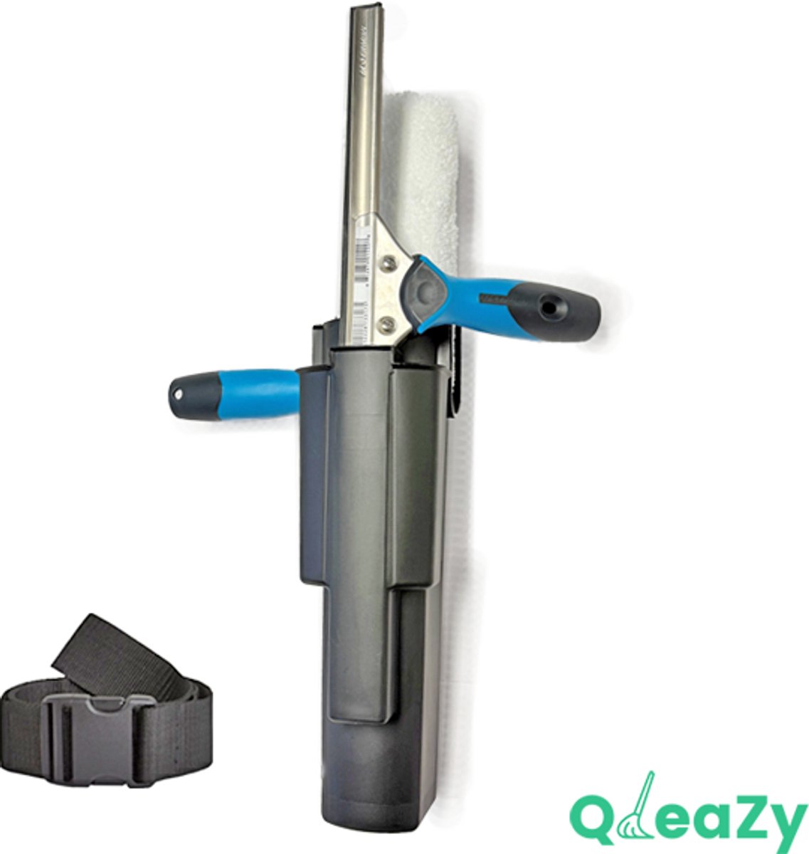 Moerman RVS Professionele Glasreinigingsset 35cm - 4in1 - Inclusief QleaZy Bucket & 105cm nylon riem