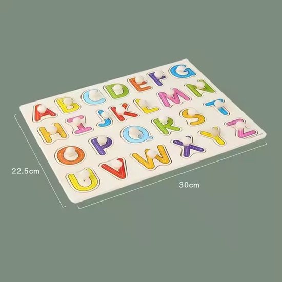 Puzzel - Houten puzzel - Alfabet Puzzel - Educatief speelgoed - Speelgoed 1 jaar - 2 jaar - 3 jaar en ouder - Vormenpuzzel - Vormenpuzzels - Kinderpuzzel van Jumbo Basics — afbeelding 3
