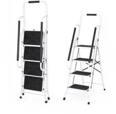 Bol.com Opvouwbare Opstapkruk - 2-4 Stappen Ladder - Draagbare Trapladder - Antislip Voeten - Voor Binnen & Buiten - Thuiskantoor aanbieding