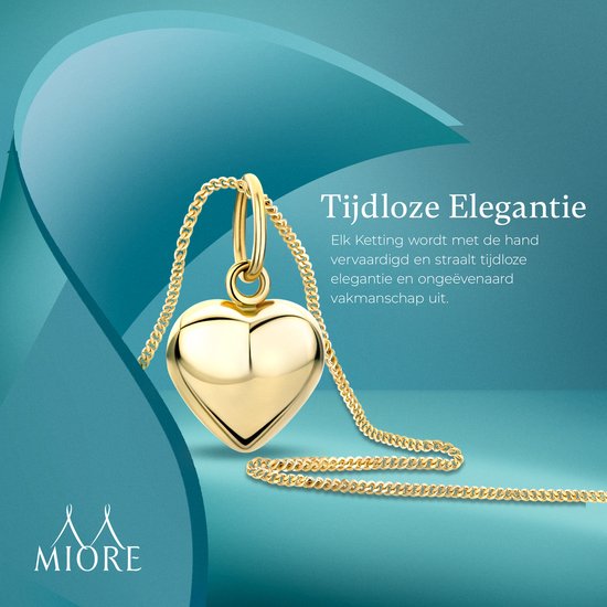 Miore - Collier Cœur en Or jaune - Femme - Or 14 Carats - Bijou hypoallergénique - Créoles