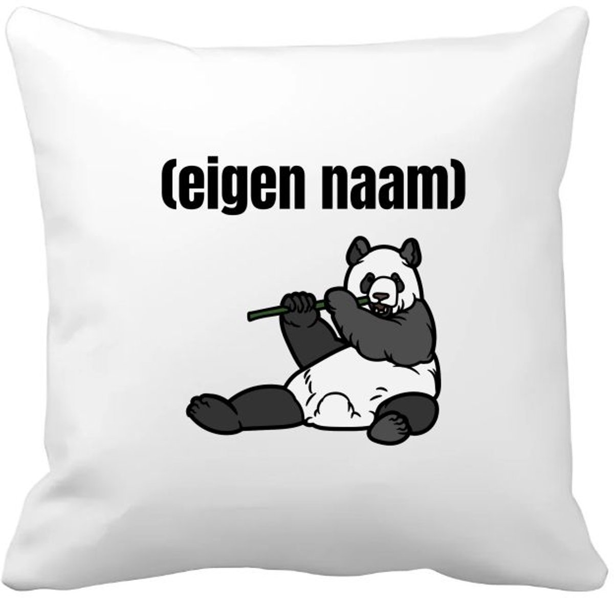 Akyol panda en bamboe met eigen naam Kussen hoes - Panda - panda liefhebbers - iemand die houdt van panda's - verjaardag - cadeau - kado - 40 bij 40 cm Multicolor