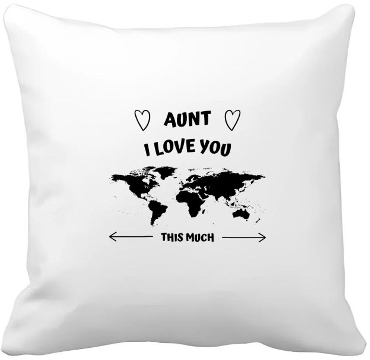 Akyol aunt i love you this much Kussen hoes - Tante - geweldige tante - liefste tante - verjaardag - cadeau - kado - bedankje - geschenk - 40 bij 40 cm Multicolor