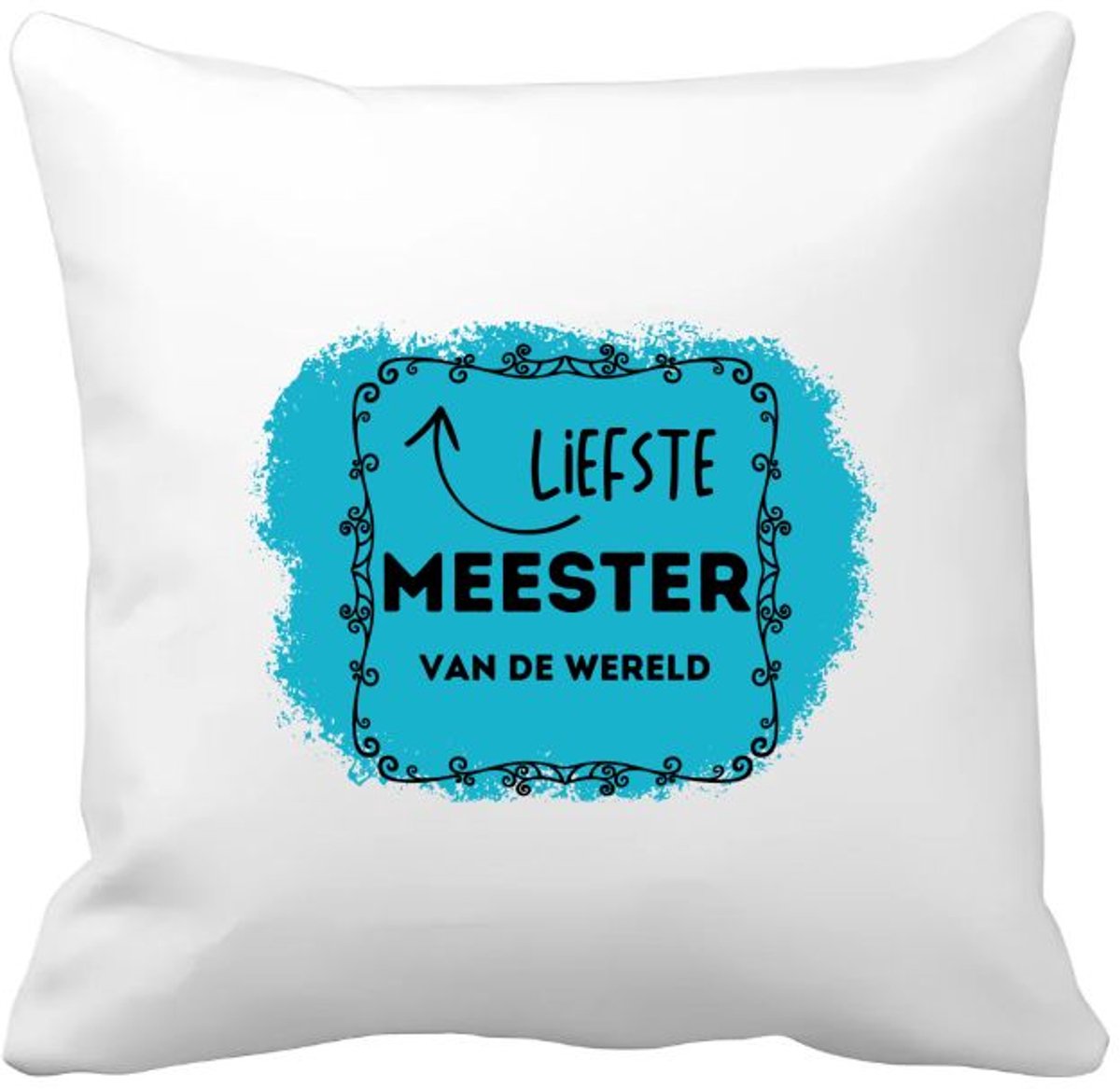 Akyol liefste meester van de wereld Kussen hoes - Meester - de liefste meester - verjaardag - cadeautje voor meester - meester artikelen - kado - geschenk - 40 bij 40 cm Multicolor