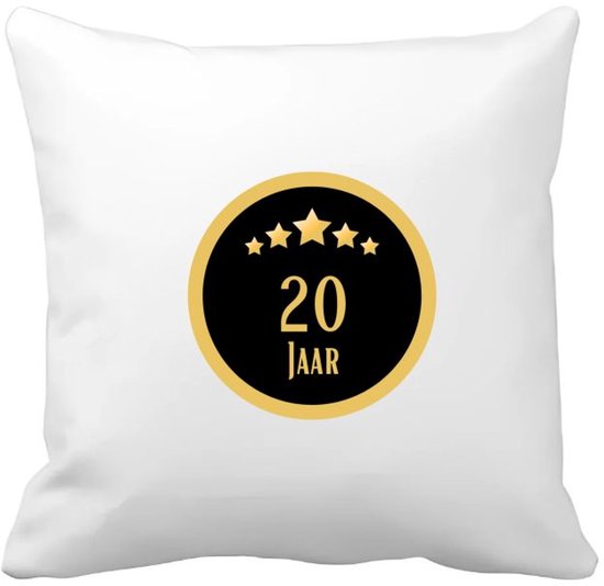 Akyol - 20 jaar Kussen hoes - Hoera 20 jaar - iemand die 20 jaar is geworden of 20 jaar lang een relatie hebben of getrouwd zijn - verjaardagscadeau - verjaardag - cadeau - kado - geschenk - gift - relatie - trouwdag - jubileum - 40 bij 40 cm