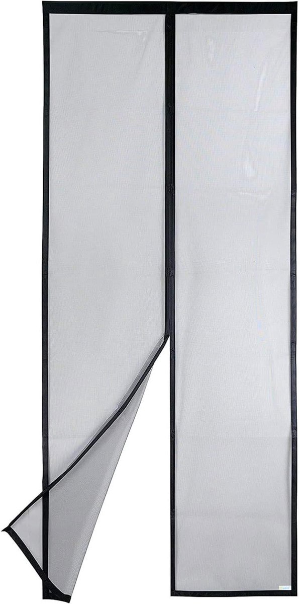 Azalia Magnetisch Vliegengordijn, Hordeur, Insectenbescherming, Balkondeur, 2x Duurzamer dan de Klassieker, Veilig voor Katten, Sterkere Magneten, Niet in te Korten (100x220CM, Zwart)