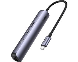UGREEN 5 IN 1 USB C Hub HDMI 4K@60Hz Gigabit Ethernet PD 100W 2 USB 3.0 USB C Docking Station Aluminium Compatibel met MacBook Pro/Air M1 M2, Surface Pro, Galaxy Tab S8, etc.